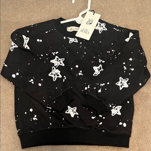 Kids Black Star Long Sleeve Tee